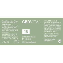 CBD Naturextrakt - Premium Öl 18%